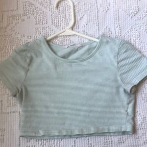 XS mint green striped shirt